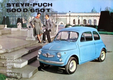 Steyr-Puch 500 D 650 T Modelprogram 1963 Carbrochure (8229)